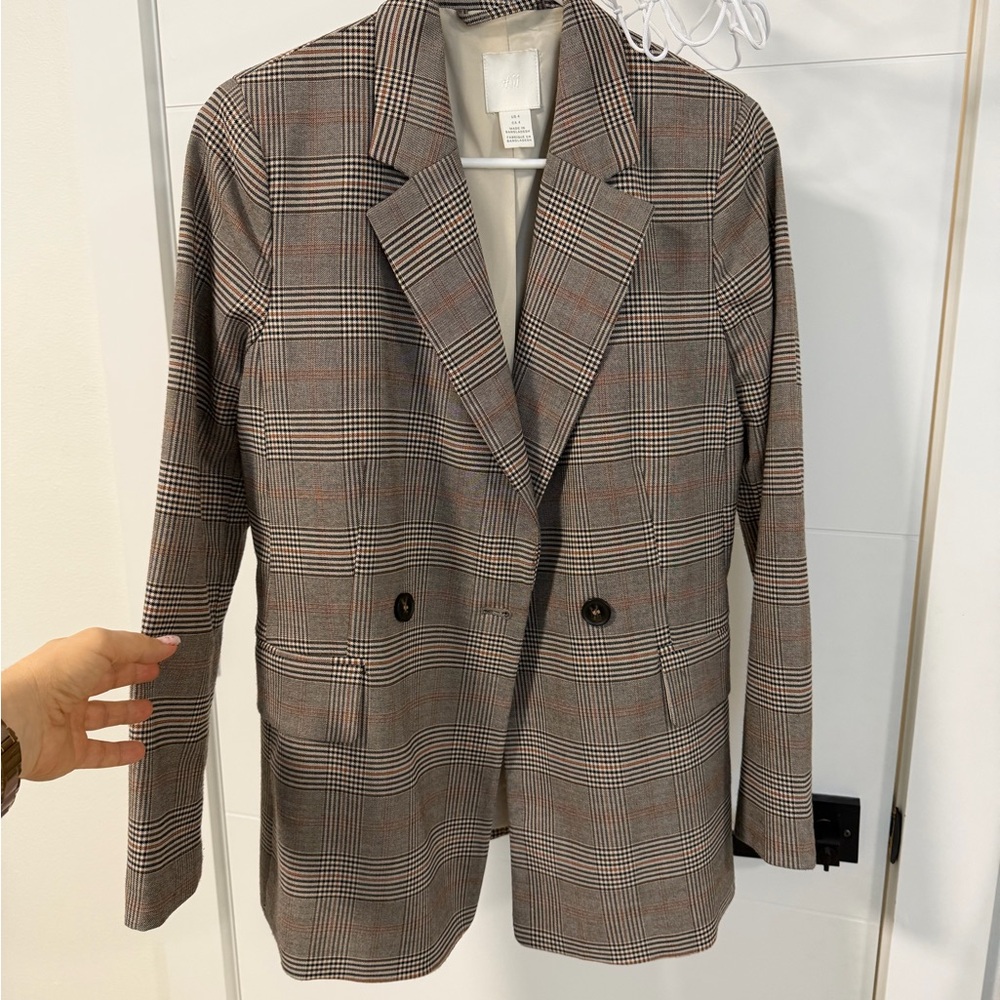 H&M Brown Plaid Jacket